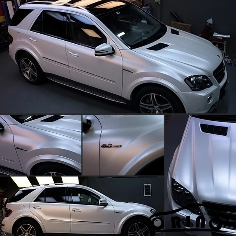 Pearl Metallic White Vinyl Film Wrap-1