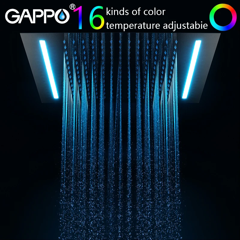 

gappo shower faucet 16 colors bathroom mixer Intelligent LED rainfall mixer bathroom wall mounted shower faucet waterfall faucet