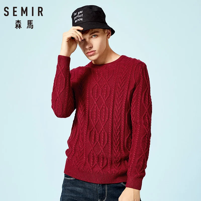 SEMIR бренд свитер мужской 2018 Осень Зима хлопок утолщенный пуловер с круглым вырезом буквы свитер плюс размер верхняя одежда