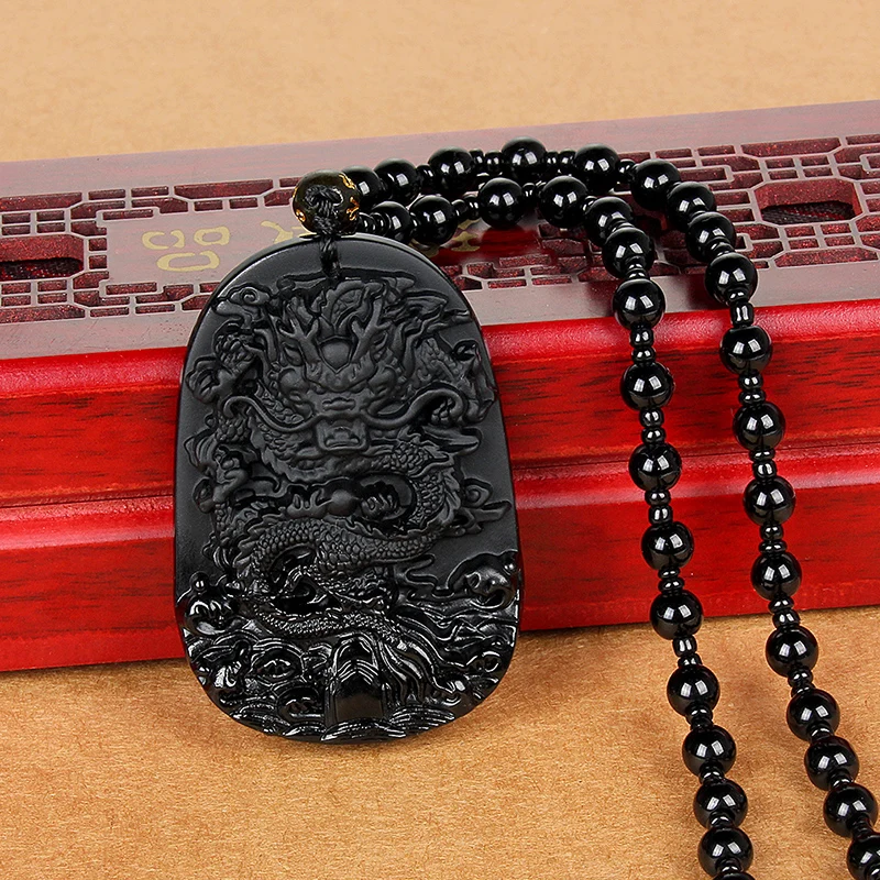 Новый стеклянный черный удачливый Ruyi Guan Gong Будда Дракон овца Подвеска для