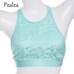 Pzalza Новый Для женщин Halter Bralette Sexy Back крест Бретели для нижнего белья без подкладки Кружево бюстгальтер топ полный охват цветочный белье Топ