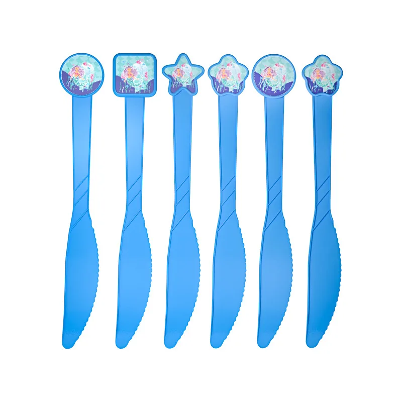 

6pcs/lot Mermaid theme Knife cross Spoon party decoration easter wedding decoration baby shower happy birthday Party supplies