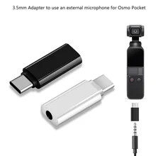 1pcs Adapter for External Microphone for Osmo Pocket Type C USB C To 3.5mm Audio Adapter Mobile Devices Phone Audio Converter