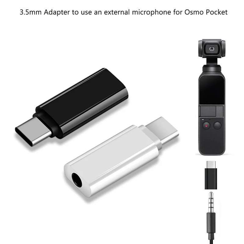 1 шт. адаптер для внешнего микрофона Osmo Pocket Type C USB до 3 5 мм аудио мобильных