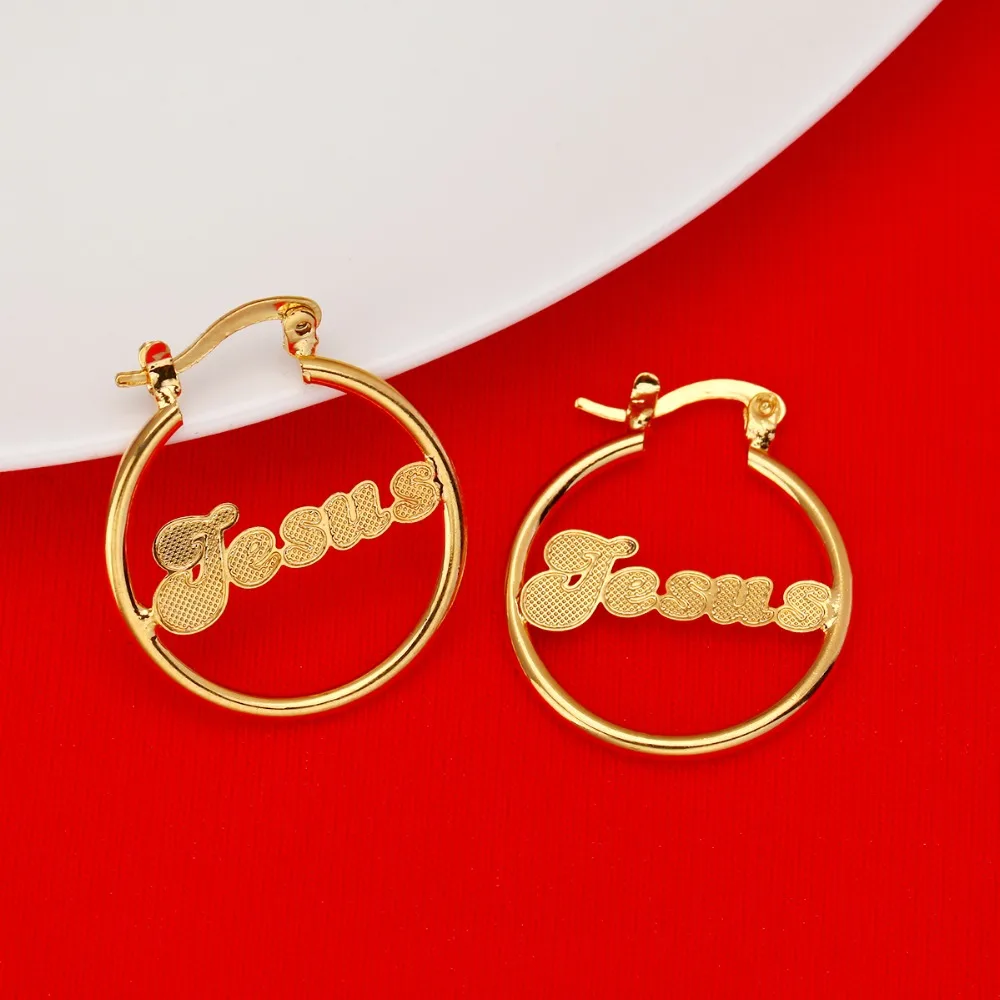 Новинка, унисекс крест, Религиозная Христианская мода, латунные серьги, золотые серьги-гвоздики с Иисусом