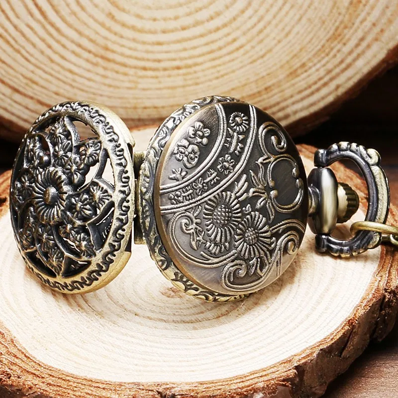 Маленькие винтажные бронзовые ветряные мельницы красивые цветы кулон ожерелье браслет карманные часы P545