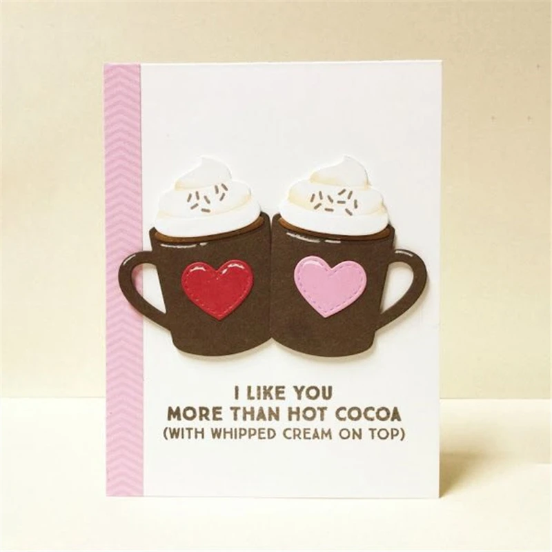 

DiyArts Cocoa Cups Metal Cutting Dies Scrapbooking Craft Dies Card Making Embossing Crafts Coffee Stencil New Dies for 2019