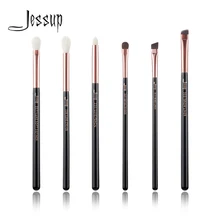 Jessup черный/розовое золото Профессиональные кисти для макияжа набор кистей для макияжа Набор инструментов Тени для век лайнер натуральные синтетические волосы