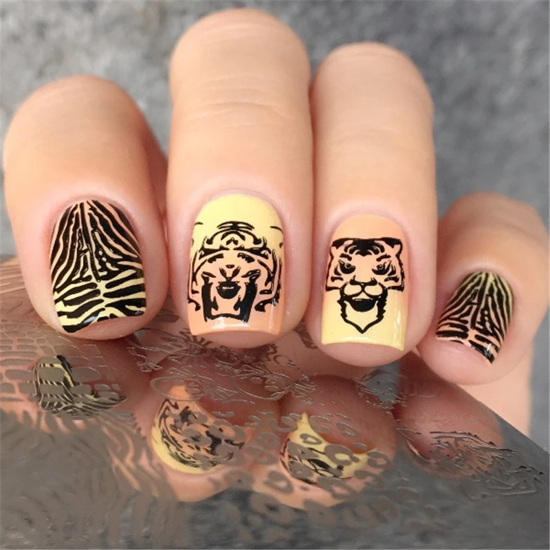 

BORN PRETTY 6*6cm Square Nail Art Stamp Template Animal Design Image Plate DIY Polish Stamping Stencil Manicure Art Tools BP-X13