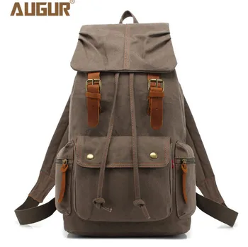

2018 AUGUR New fashion men's vintage canvas backpack For Teenage Girls school bag women's travel large capacity backpacks bags