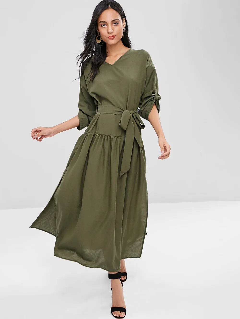 Women Long Sleeve Maxi Dress 2018 Autumn New Fashion Long Dresses Open ...