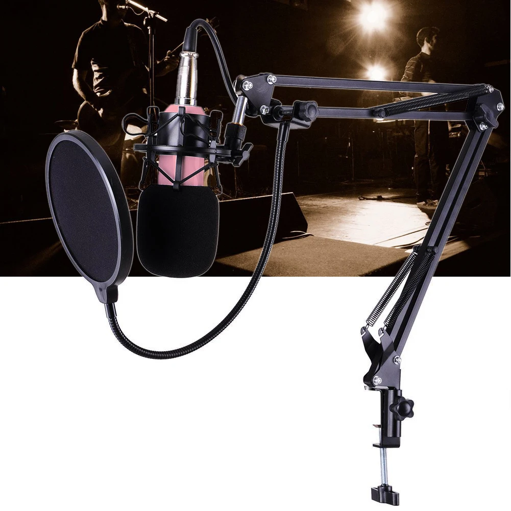 

BM-700 Professional Wired Studio Microphone Sound Recording Broadcasting Condenser Microphones KTV Mic+ Shock Mount Anti