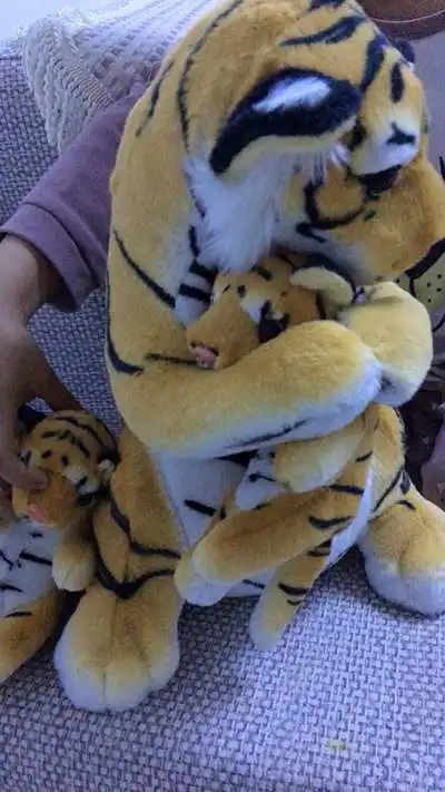 cute simulation mother and child tiger plush toy enlightenment cute  tiger baby doll photo props kids gift deco 48cm 19inch DY50673 (5)