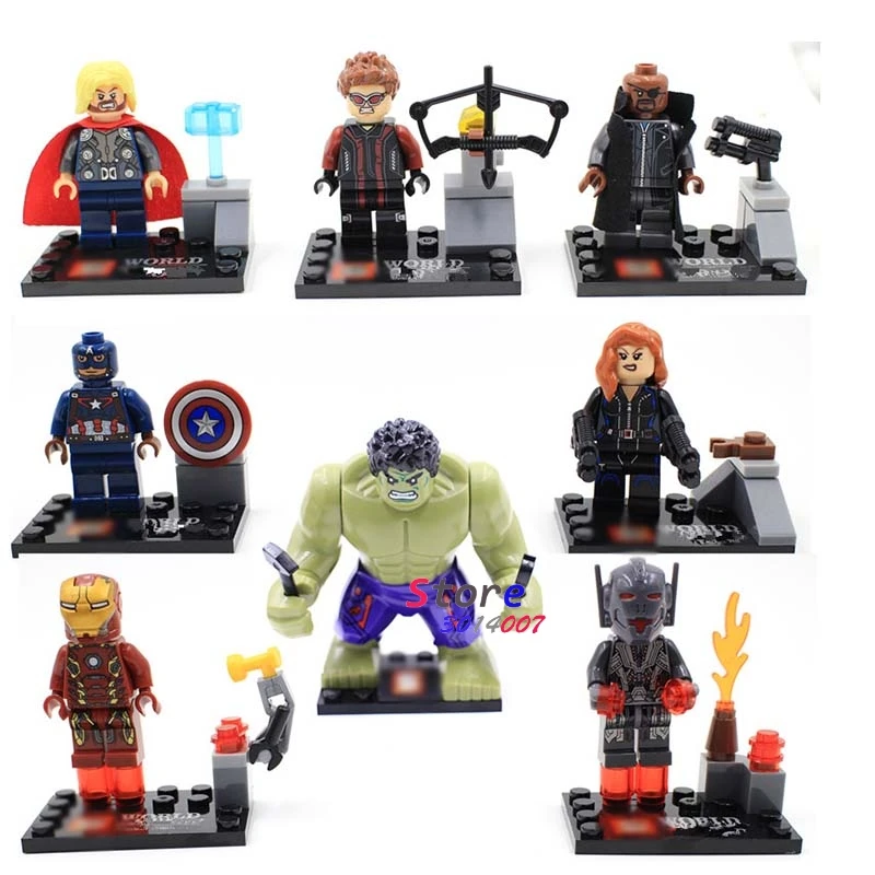10Set-SY271 10 комплектов, серия комиксов Marvel, 10 Мстителей, Тор, Железный человек, Человек-паук, Человек-паук, Халк, яд, блоки, игрушки, модель, кирпичи для детей - Цвет: 10Set-SY271