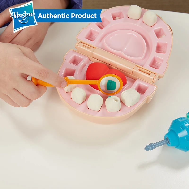 Hasbro Play Doh pequeño dentista colorido barro divertido Pie niños arcilla suave Playa creativo juego Doh conjunto de juguetes para bricolaje Slime claro esponjoso - 3