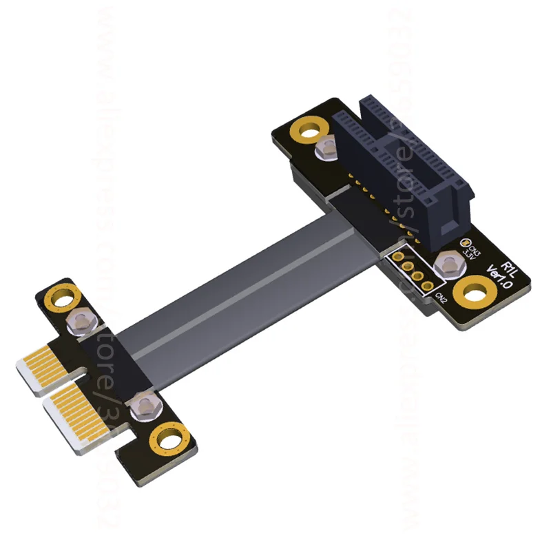 Удлинительный кабель PCIe 3 0x1 to x1 с левым углом защита от электромагнитных помех