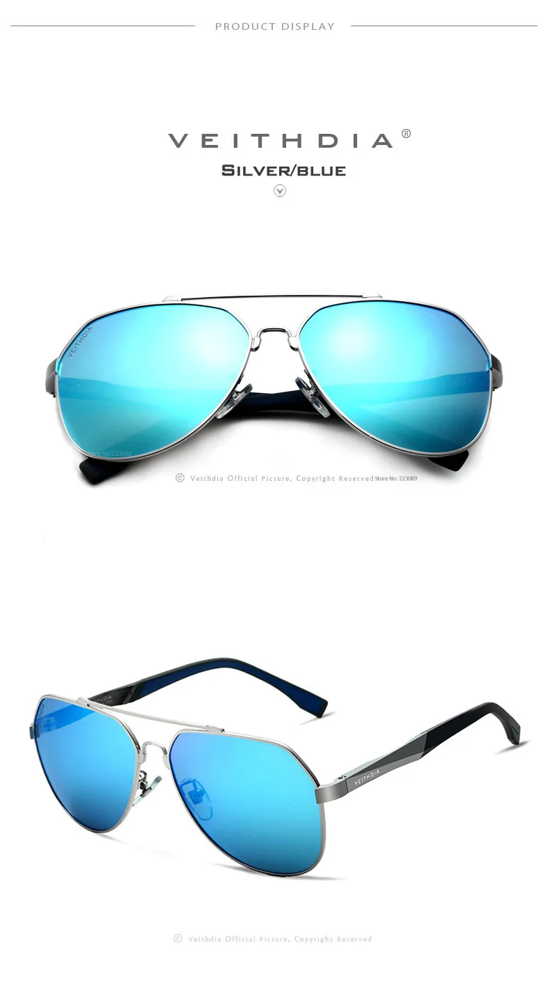 Бренд veithdia мужские алюминиевые магниевые солнцезащитные очки поляризованные синие линзы солнцезащитные очки для мужчин мужские Oculos de grau 3598