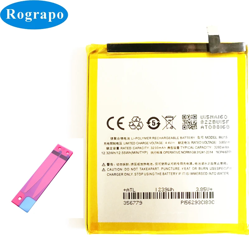

100% New 3260mAh BU15 Replacement Batteries For Meizu U20 BU15 Compatible MeiBlue U15 Mobile Phone Battery