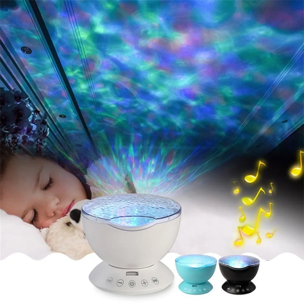 Черный океан волна звездное небо Светодиодный Ночник проектор Новинка RC лампа ночник Иллюзия света для детские, для малышей