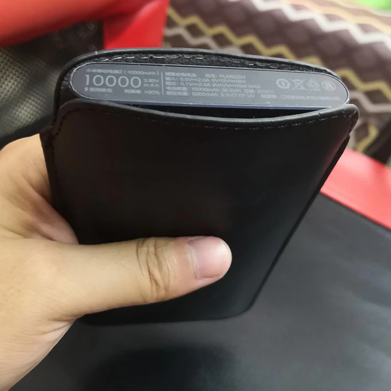Черный Чехол сумка из ПУ кожи для внешнего аккумулятора Xiaomi Mi Power Bank 3 2 2s 2i pro 10000