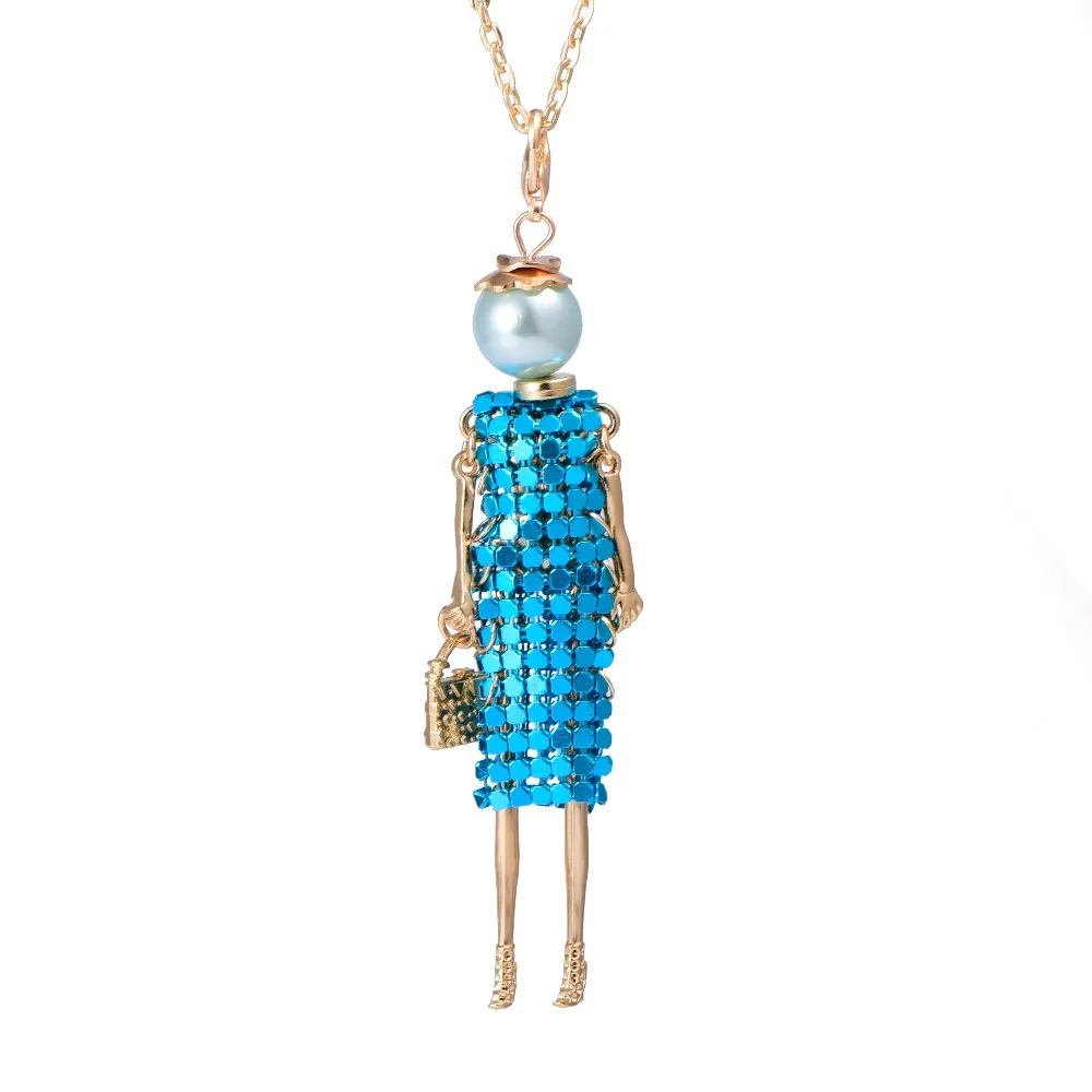 Новая мода кукла-подвеска Цепочки и ожерелья Jewelry прекрасная девушка платье кулон женщин Цепочки и ожерелья женский день подарок