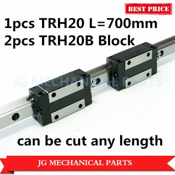 

High Precision 20mm linear guide rail 1pcs TRH20 L=700mm with 2pcs TRH20B Square slide block for CNC Router Milling Machine