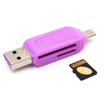 

New 2in1 Micro USB OTG Card Reader Universal USB TF/SD Card Reader Phone Extension Headers Micro SD Card Adapter for Android PC