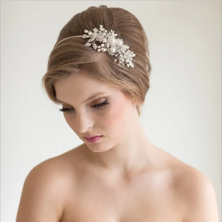 Винтажный женский ободок для волос с кристаллами и жемчугом, тиара с бабочками и цветами, элегантные свадебные украшения, аксессуары для волос для девушек, короны для невесты