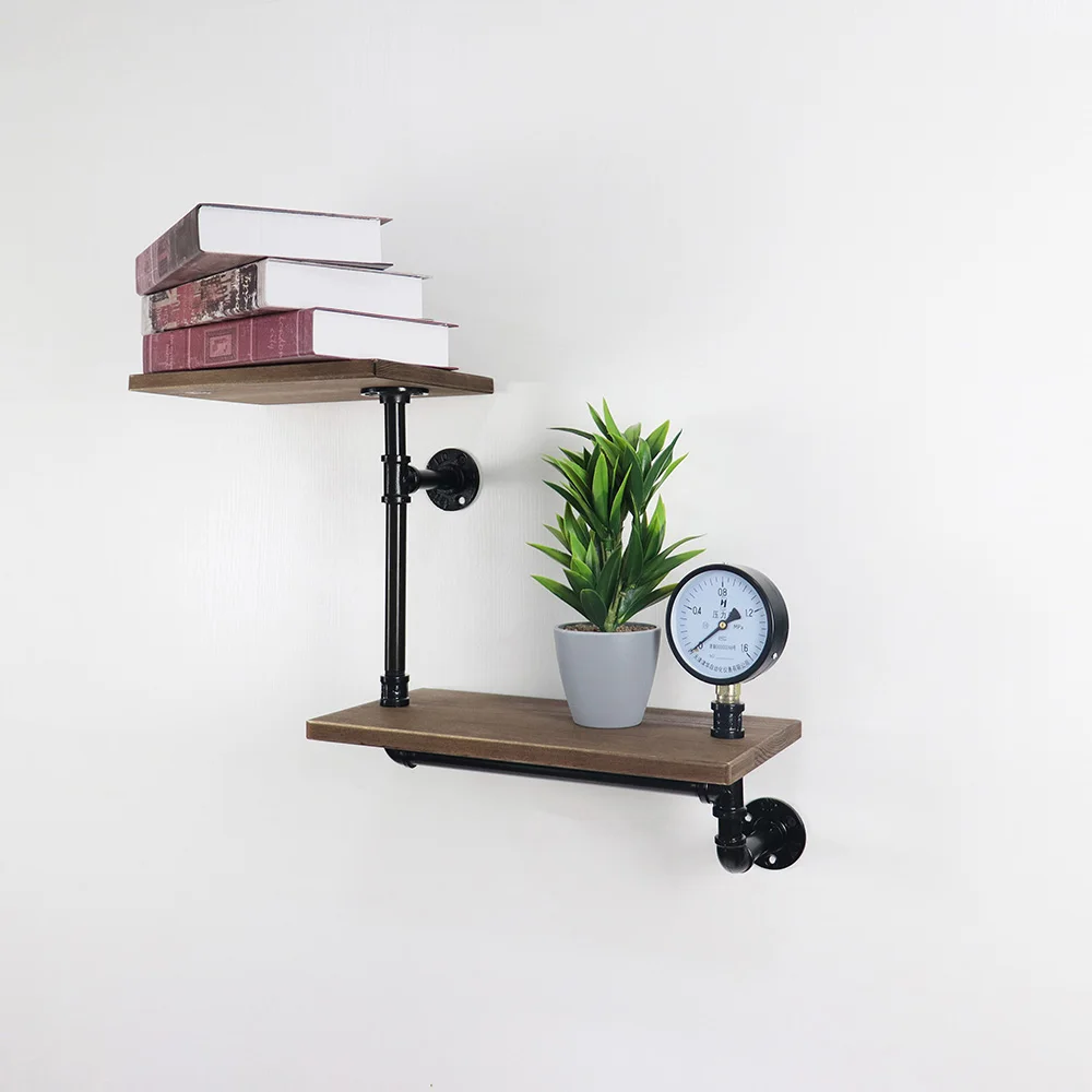 

Industrial Iron Wall Mount Pipe Shelf for Living Room Bedroom