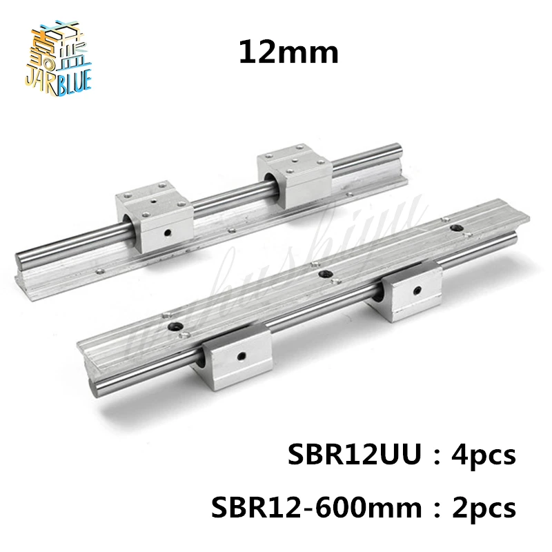 12 мм линейные рельсы SBR12 600 мм 2 шт. и 4 шт. SBR12UU линейные опорные блоки для деталей ЧПУ 12 мм линейная направляющая