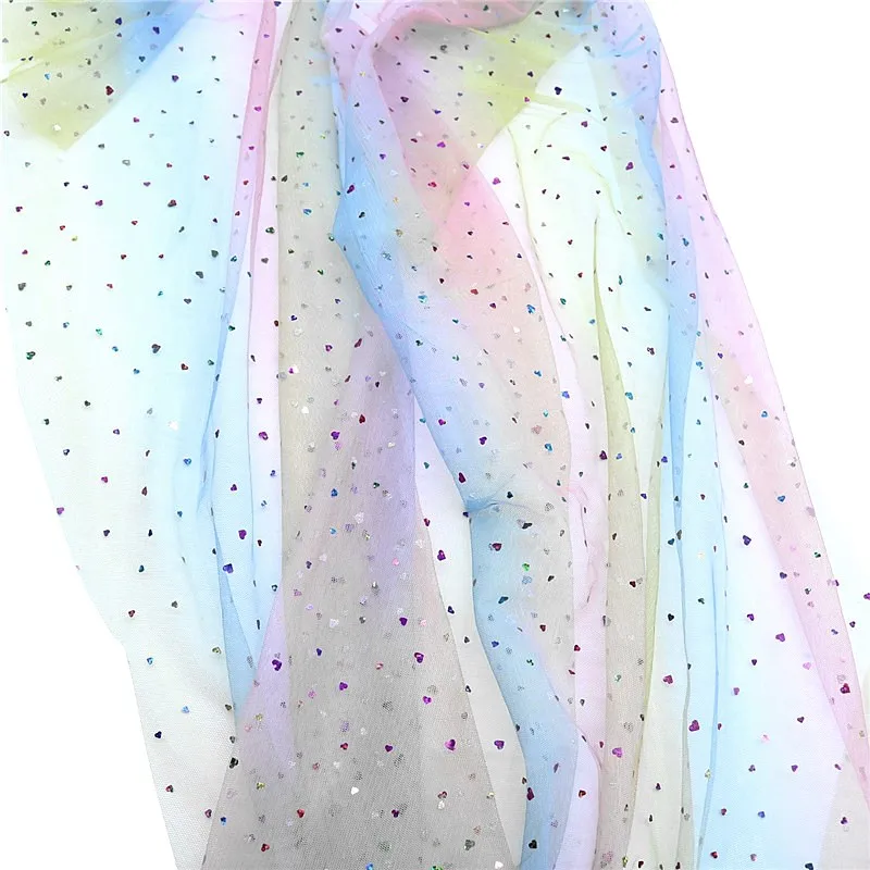 1,6*4 м Градиент Радуга Звезды Луна блесток сетчатая ткань DIY сценическая одежда Свадебная вечеринка Декор принцесса юбка кукла декоративный подарок