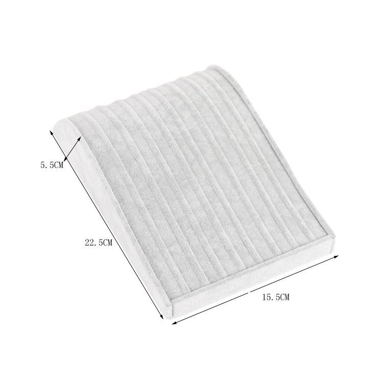 

TONVIC Wholesale 1pc Gray Velvet Necklace Bracelet Display Stand Holder Tray Rack For 9 Pcs New Arrival