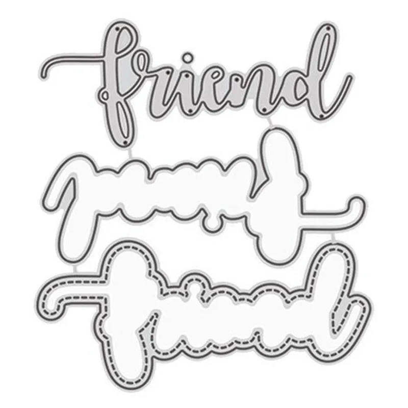 

GJCrafts Friend Word Dies Letter Metal Cutting Dies for Card Making Scrapbooking Album Embossing Stencil Craft New 2019 Dies
