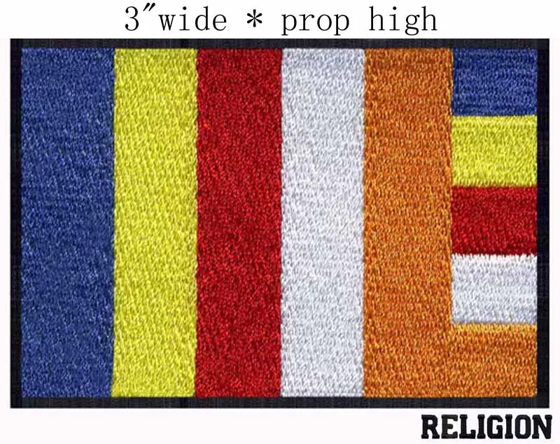 

Flag of Buddhism 3" wide embroidery patch for fabric applique flowers/mass effect/fabric applique