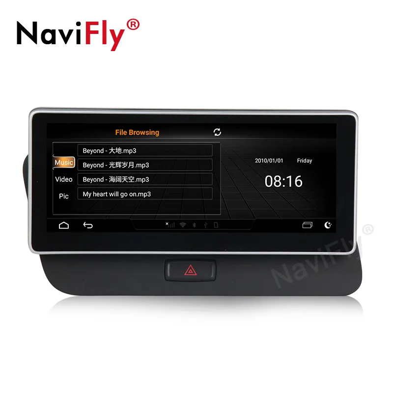 Excellent NaviFly 10.25" HD Full touch screen Car Radio gps FM cassette for Q5 2009-2017 with original car functions GPS navigator 4