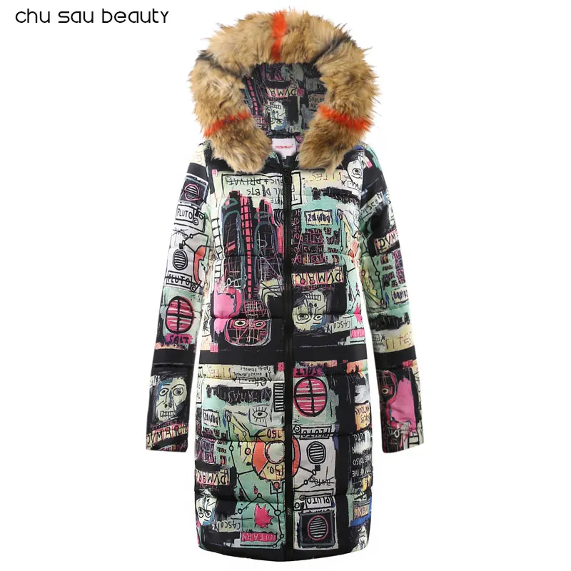 Big Fur 2018 New Parkas Female Women Winter Coat Thick Cotton Winter Jacket Womens Outwear Parkas New Fashion Women CY1642
