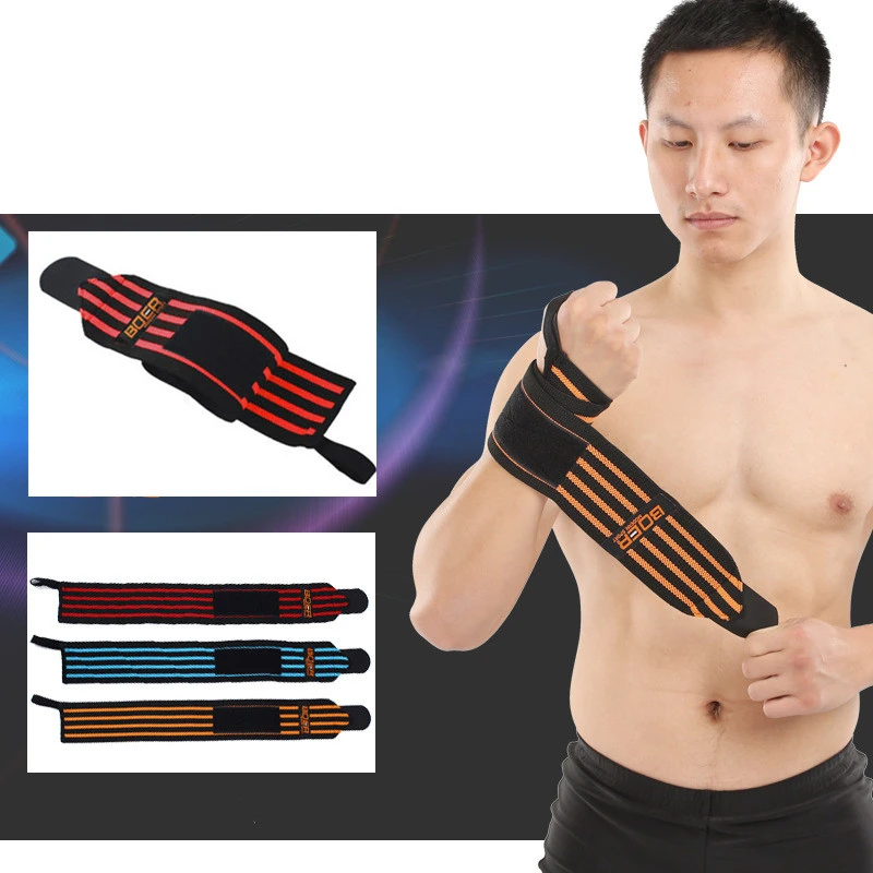 

1 PCS Sports Bracers Weightlifting Barbell Fitness Thicken Wear resistant Elastic nylon Prevent Sprain Bandage Wrist Support Pad
