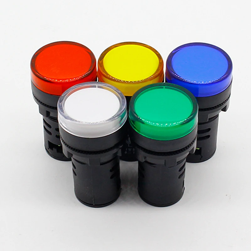 

12V 24V 110V 220V 380V LED Indicator Light 22mm Panel Mount LED Power Indicator Pilot Signal Light Lamp