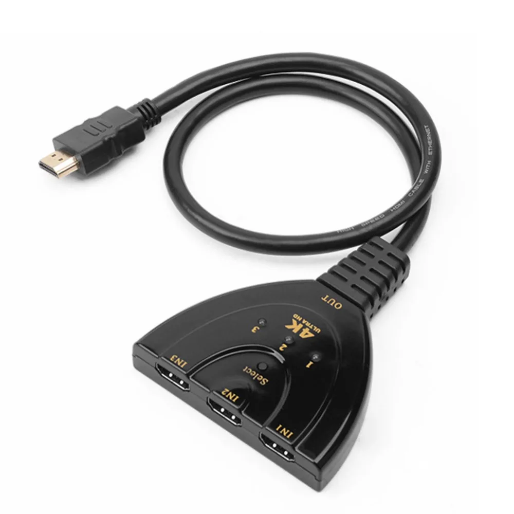 Buyincoins 3 Port HDMI Splitter 4K Cable 1080p Multi Switch Switcher