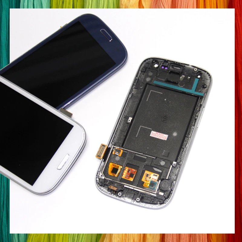 i9300 Display for Samsung Galaxy S3 III LCD Touch screen Digitizer Assembly With Frame with Home button | Мобильные телефоны и