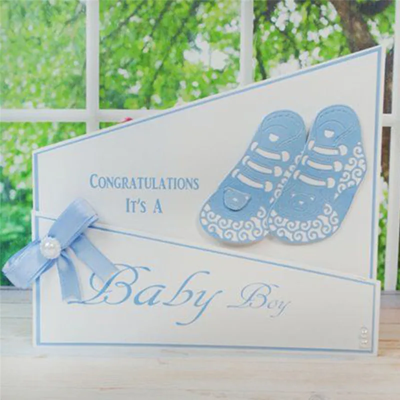 

YaMinSanNiO Baby Boy Booties Dies Scrapbooking Metal Cutting Dies New 2019 Shoes Crafts Dies Cuts Card Making Album Embossing