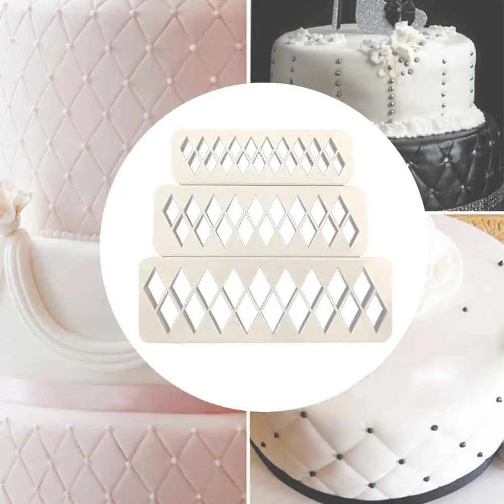 

3Pcs Square Geometric Cutters Fondant Cookie Geometry Cake Fondant Mold Cake Decorating Tools Baking Accessories