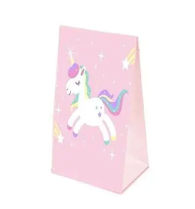 Unicorn Party Paper Bags With Handles Wedding Birthday Party Kraft Gift Bag Gender Reveal Baby Shower Party Bags Supplies