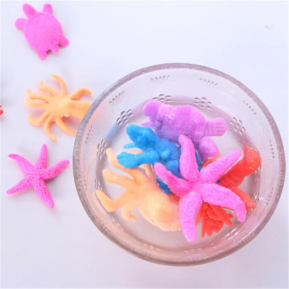 10pcs Foam Water Swimming Pool Toy Water absorbing Expanding Sea Animal Toy Sponge Baby Mini