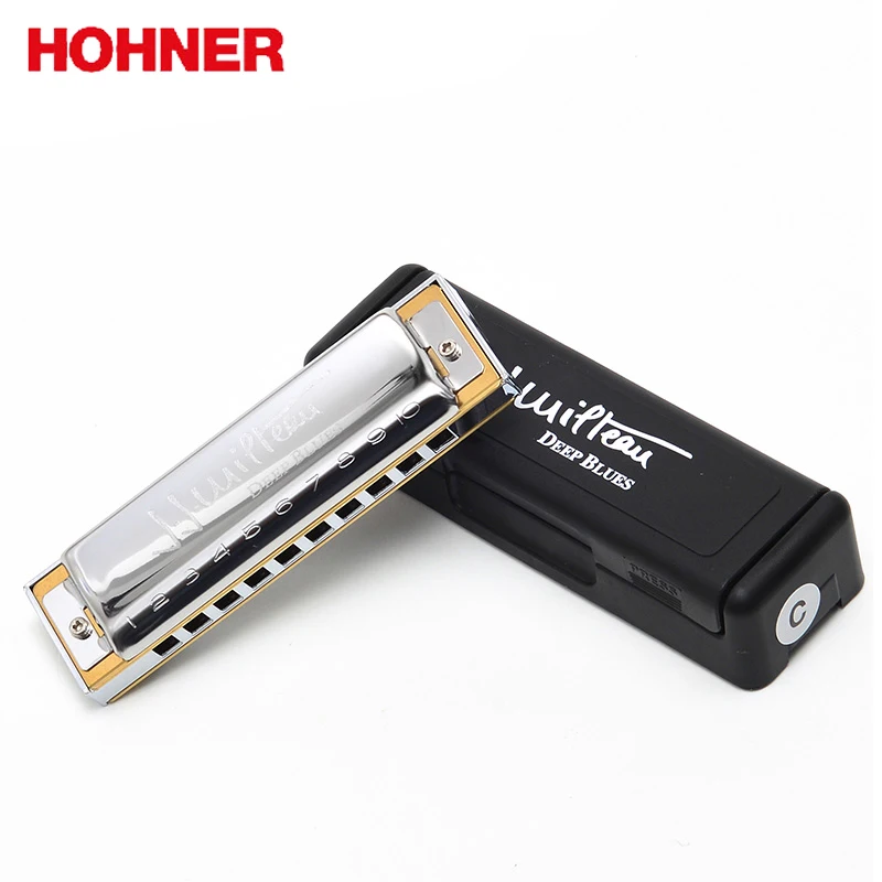 Hohner темно синий J.J.Milteau 10 отверстий 20 тонов диатонический ротовой орган