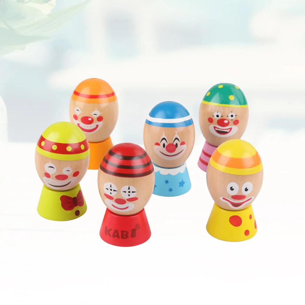 6 шт Дерево прочный составные игрушки портативных развивающие игрушки Клоун Баланс игрушки балансный Блок игрушка для новорожденных