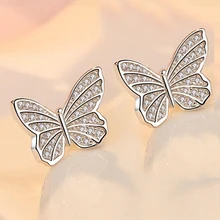 Романтический бабочка кубического циркония серьги для девочек Для женщин любимые Модные украшения циркона серьги