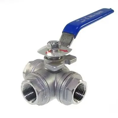 

DN15 G1/2" Female 3-Way L-Port 304 Stainless Steel Ball Valve Water Oil