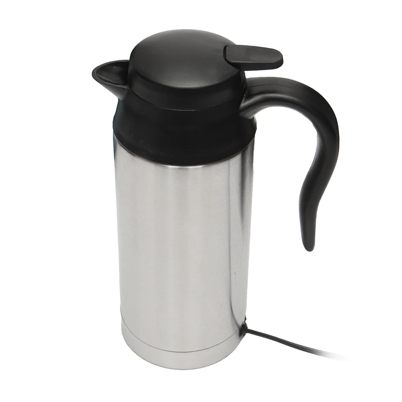 12V Electric Kettle 750ml Insulation Pot Stainless Steel In-Car Bottle Travel Trip Heated Mug Motor Hot Water For Car Truck