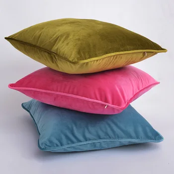 

Solid Velvet Cushion Cover Serging Soft Luxury Throw Pillow Covers for Sofa Bedroom Decorative Home Living Room Decor 45x45cm